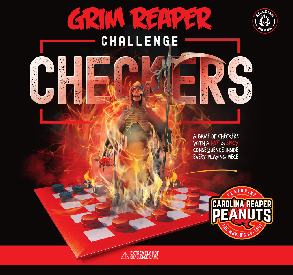 Grim Reaper Challenge - Checkers Board Game with World's Hottest Carolina Reaper Peanuts