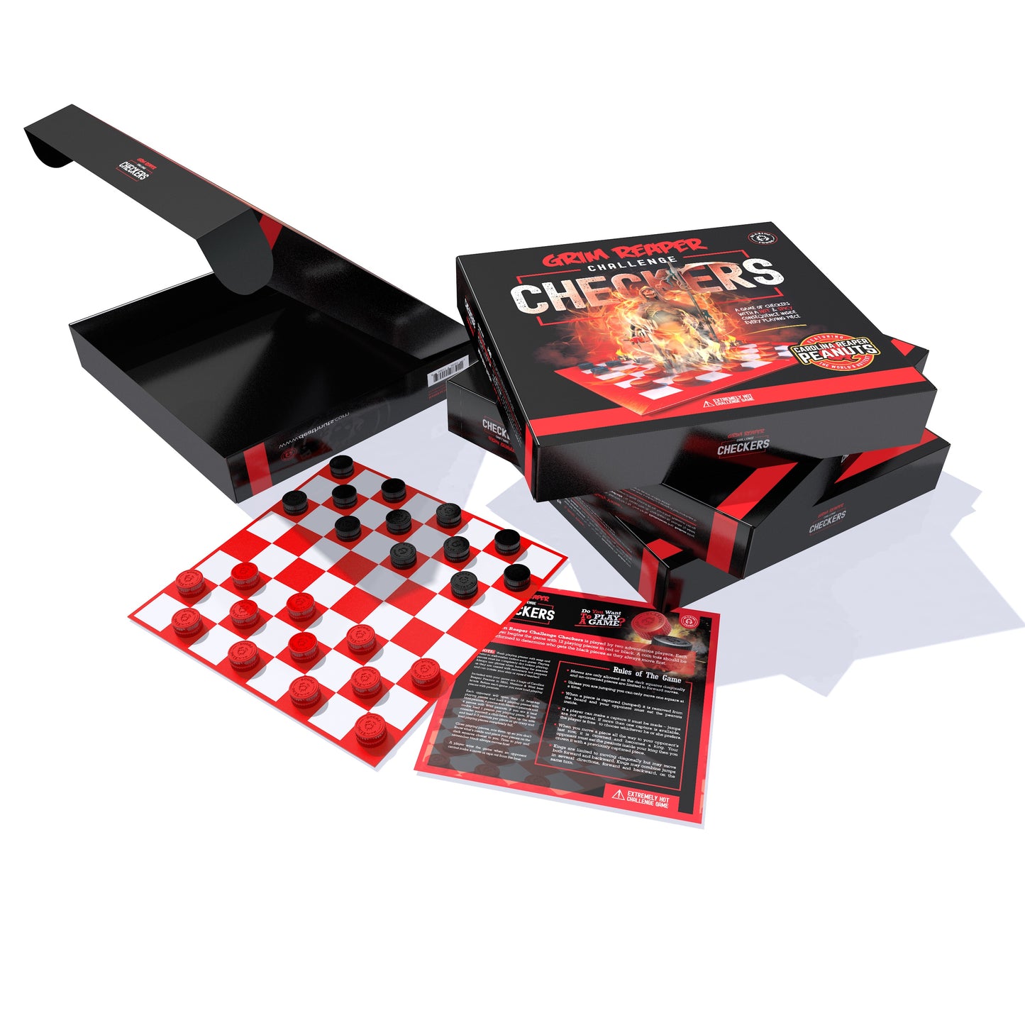 Grim Reaper Challenge - Checkers Board Game with World's Hottest Carolina Reaper Peanuts