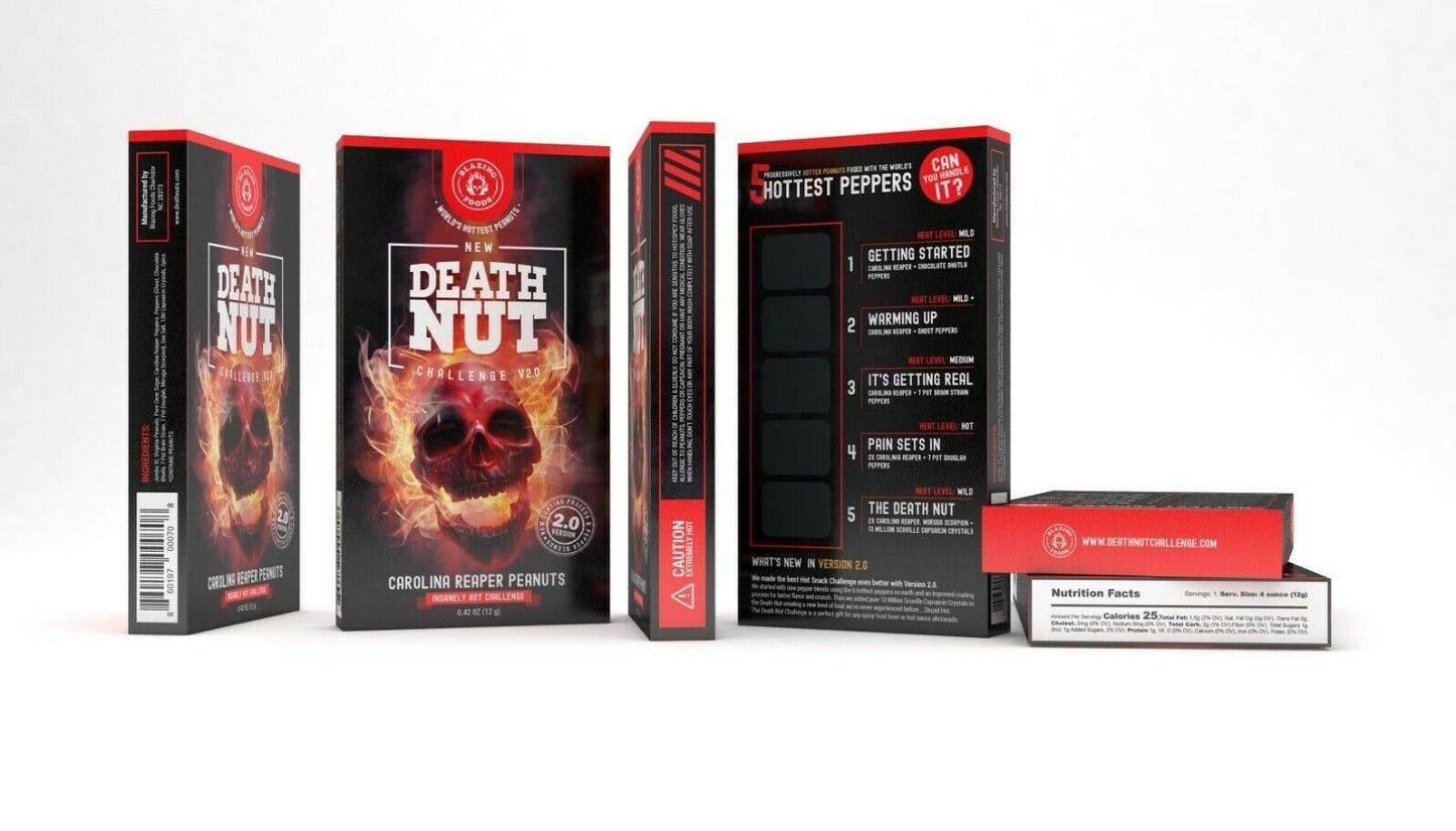 The Death Nut Challenge Version 2.0 - World's Hottest Carolina Reaper Peanuts