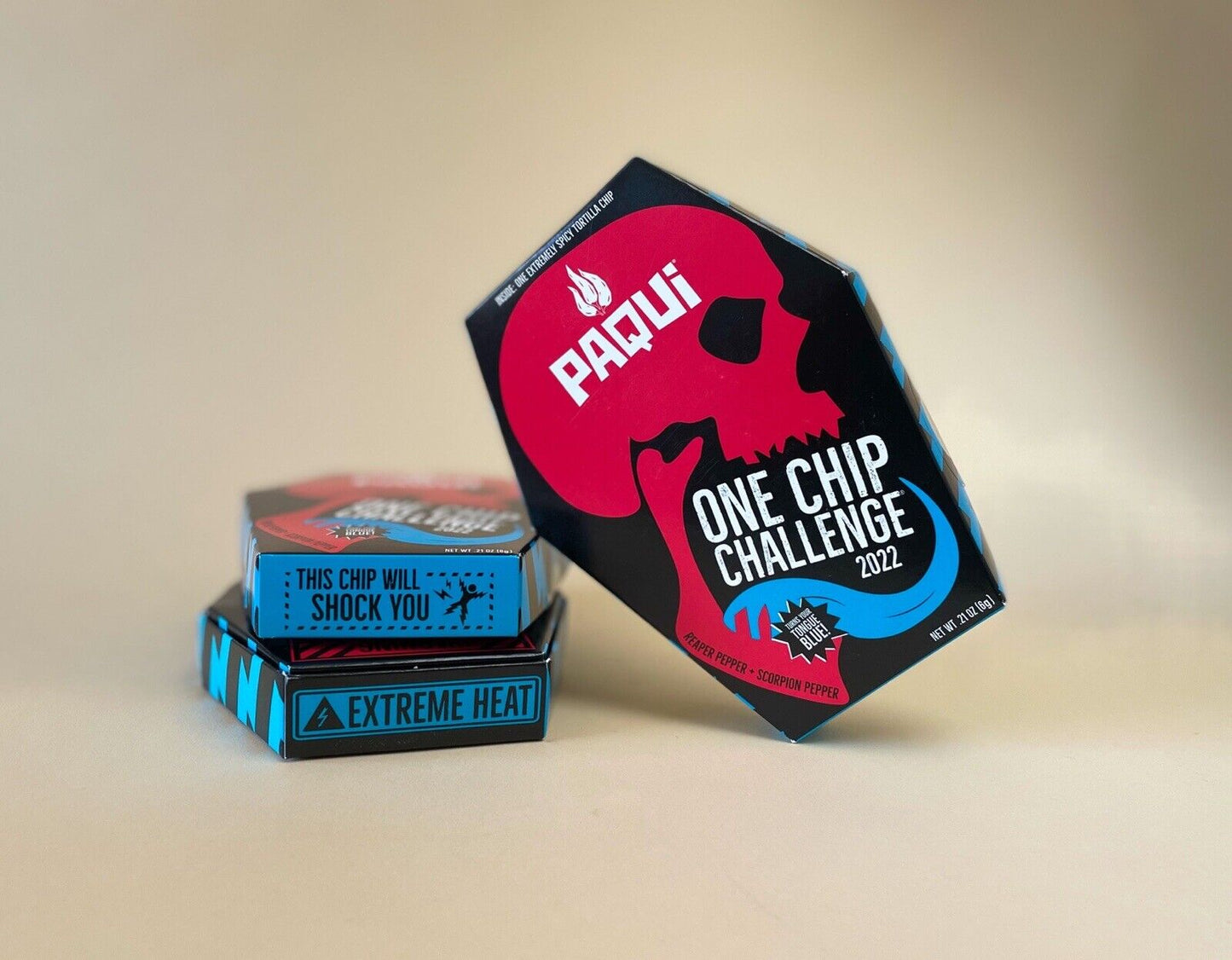 Paqui One Chip Challenge 2022 - World's Hottest Carolina Reaper Tortilla Chip